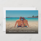 De knoop vastmaken | Modern hart lint bruiloft Save The Date (Achterkant)