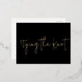 De knoop vastmaken! Prachtig goud op zwart Folie Uitnodiging Briefkaart (Voorkant / Achterkant)