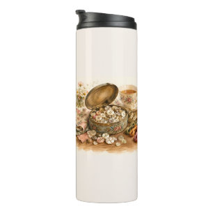 De knop blik thermotumbler thermosbeker