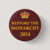 De knop Monarchy 2024 herstellen Ronde Button 3,2 Cm (Voorkant)