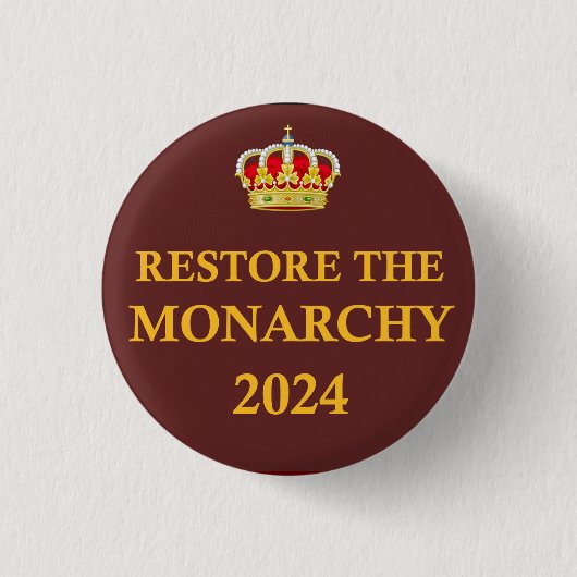 De knop Monarchy 2024 herstellen Ronde Button 3,2 Cm (Voorkant)
