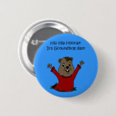 De knop op de grondhog ronde button 5,7 cm (Voorkant /achterkant)