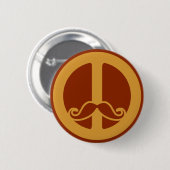 De knop Peace Stache Ronde Button 5,7 Cm (Voorkant /achterkant)
