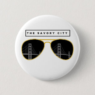 De knop Savory City - San Francisco Ronde Button 5,7 Cm