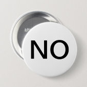 De knop Wearable met "NEE". Ronde Button 7,6 Cm (Voorkant /achterkant)