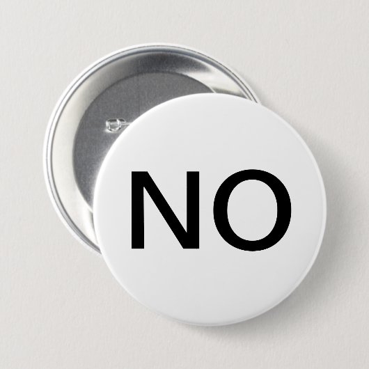 De knop Wearable met "NEE". Ronde Button 7,6 Cm (Voorkant /achterkant)