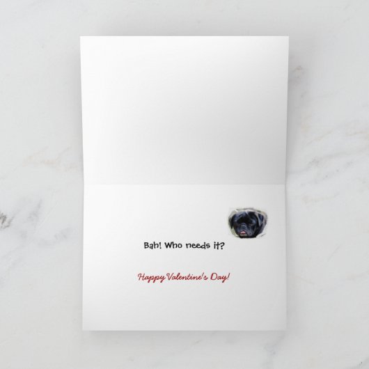 De knorrige Pug Kaart van de Valentijnsdag (Binnen)