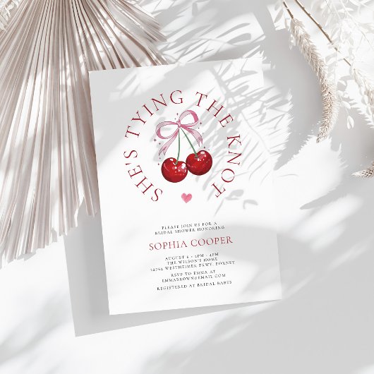 De Knot Chic Modern Cherry Vrijgezellenfeest binde Kaart