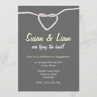 De Knot Engagement Party binden - geel & grijs Kaart