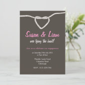 De Knot Engagement Party - roze binden Kaart (Staand voorkant)