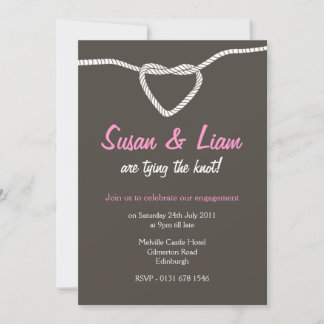 De Knot Engagement Party - roze binden Kaart