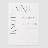 De Knot Minimal Modern Elegant Wedding binden Vellum Uitnodigingen (Voorkant)