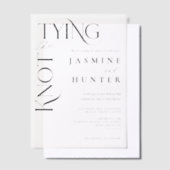 De Knot Minimal Modern Elegant Wedding binden Vellum Uitnodigingen (Offset)