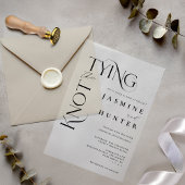 De Knot Minimal Modern Elegant Wedding binden Vellum Uitnodigingen