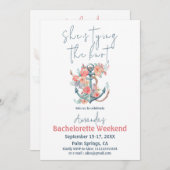 De Knot Nautical Bachelorette Route vastbinden Kaart (Voorkant / Achterkant)