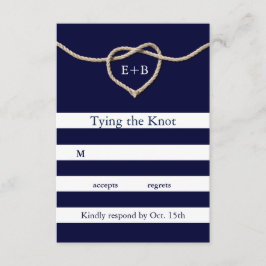 De Knot Navy RSVP vastbinden Kaartje