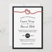 De Knot Red Rope Heart Simple Wedding vastbinden Kaart (Voorkant)
