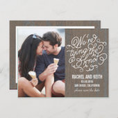 De Knot Save the Date Card - Robuuste Bark Aankondigingskaart (Voorkant / Achterkant)