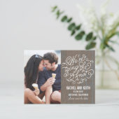 De Knot Save the Date Card - Robuuste Bark Aankondigingskaart (Staand voorkant)