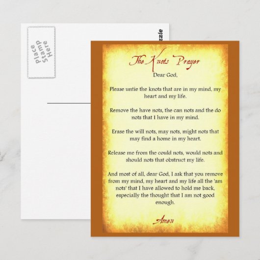 De Knots Prayer Briefkaart (Voorkant / Achterkant)