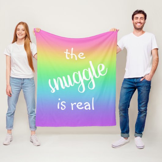 De knuffel is echt grappige regenboog fleece deken (In situ)