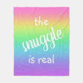 De knuffel is echt grappige regenboog fleece deken (Voorkant)