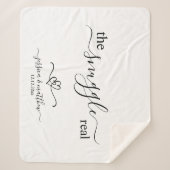 De knuffel is echt Twee Hartjes Script Sherpa Deken (Voorkant)