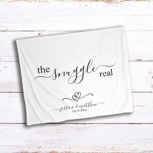 De knuffel is echt Twee Hartjes Script Sherpa Deken