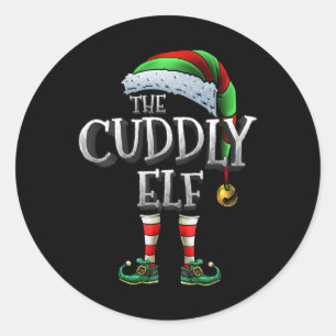 De Knuffelelf Matching Family Knuffelig Kerstmis E Ronde Sticker