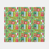 De knuppel| 12 Dagen van het Grieks patroon Fleece Deken (Voorkant (Horizontaal))