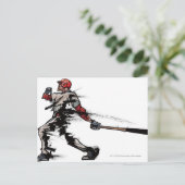 De knuppel van de de spelerholding van het briefkaart (Staand voorkant)