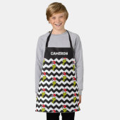 De knuppel| Zwart-witkap Schort (Gedragen)