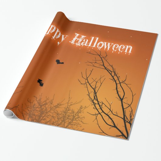 De Knuppels en de Bomen van Halloween Cadeaupapier (Uitgerold)