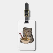De Knusse Kat die Noedels Slurpt Bagagelabel (Voorkant verticaal)