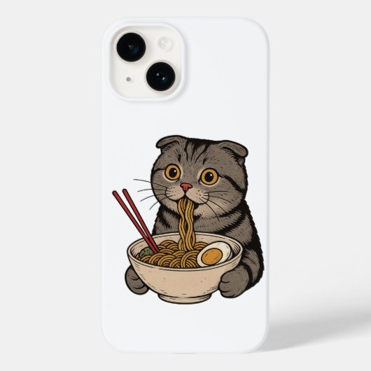 De knusse kat die slurpt noedels Case-Mate iPhone case (Achterkant)
