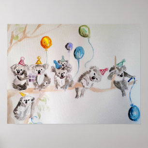 De Koala Beer Verjaardagsfeest Kind Poster