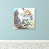 De Koala knuffel canvas fine art vierkante print (Insitu (Houten vloer))