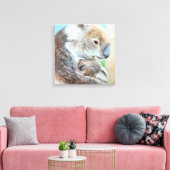 De Koala knuffel canvas fine art vierkante print (Insitu (Woonkamer))