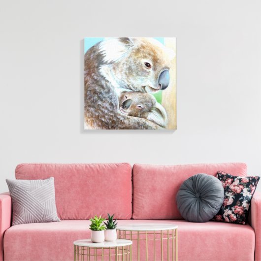 De Koala knuffel canvas fine art vierkante print (Insitu (Woonkamer))