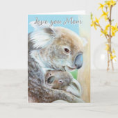 "De Koala knuffel" moederdag kunstkaart Kaart (Gele Bloem)