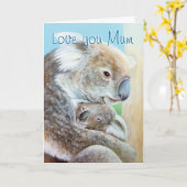 "De Koala knuffel" moederdag kunstkaart Kaart (Gele Bloem)