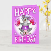 De Koala van de cartoon juichen wij de Kaart van (Gele Bloem)