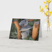 De Koala van de slaap, de leuke Gelukwensen van de Kaart (Gele Bloem)