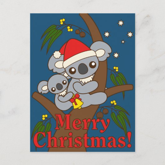 De Koala's van Kerstmis Feestdagenkaart (Voorkant)