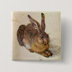 DE KOBBIT ( Jonge Hare ) Vierkante Button 5,1 Cm