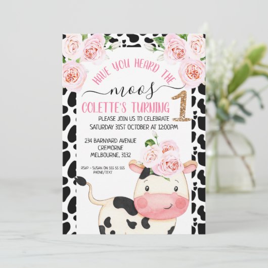 De koe Druk heeft u de dierentuinen van de eerste  Kaart (Staand voorkant)