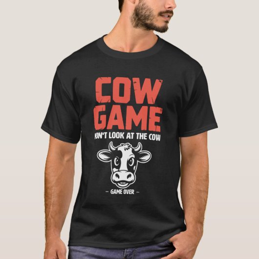 De Koe Game Boerderij Dier Grappig T-shirt (Voorkant)