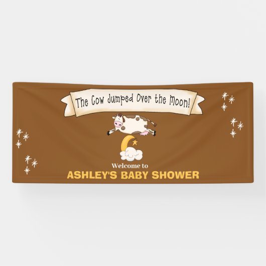 De Koe heeft de maan verwelkomd Spandoek (Horizontaal)