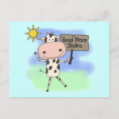 De koe las Meer Boeken Briefkaart (Voorkant)