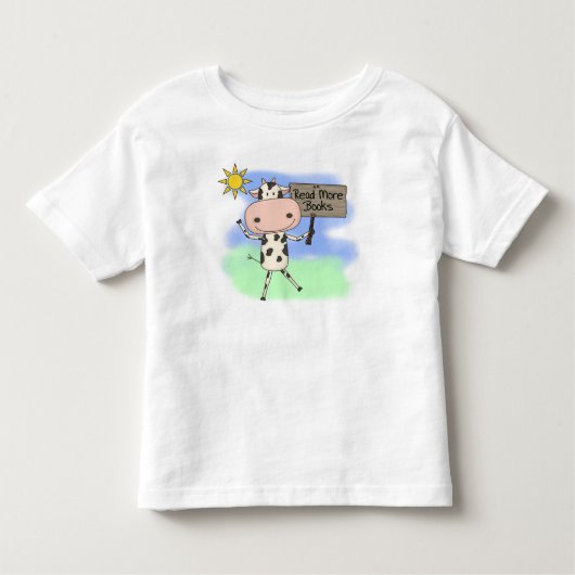 De koe las Meer Boeken Kinder Shirts (Voorkant)